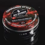 COMMANDO STYLE Big Barber Delux hair pomade, provides a strong hold, ocean wave scent, and protects hair from humidity, ideal for stylish men's hair grooming and hair styling in Australia.