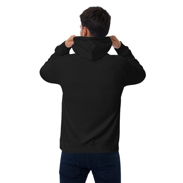 Lightweight black hoodie, casual men's hoodie, stylish streetwear, comfortable athletic hoodie, modern design for men.