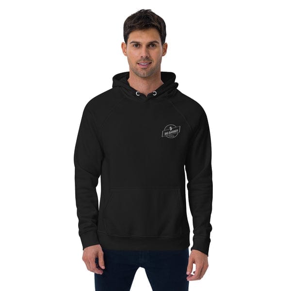 Big Barber Delux branded hoodie, comfortable and stylish for men's barber shop work or casual wear, featuring the logo on the chest.
