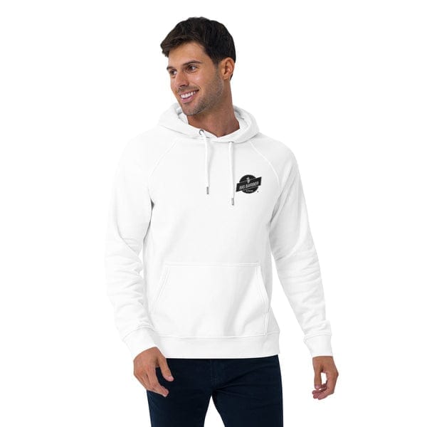 Big Barber Delux logo hoodie, stylish men's casual hoodie with barber branding, perfect for loyalty programs and promotions. Comfortable, high-quality hoodie for barber shop customers and staff.
