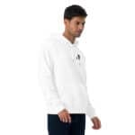 High-quality white hoodie featuring the Big Barber Delux logo, perfect for stylish grooming routines and casual wear in Australia. Crafted for comfort and modern fashion.