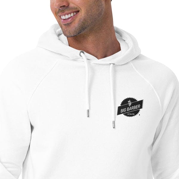Hoodie with Big Barber Deluxe logo, stylish and comfortable clothing for men's barber shop branding in Australia.
